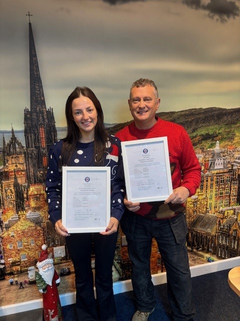 Congratulations to Zara and Alistair on successfully completing their First Aid course. - cleland roofing solutions